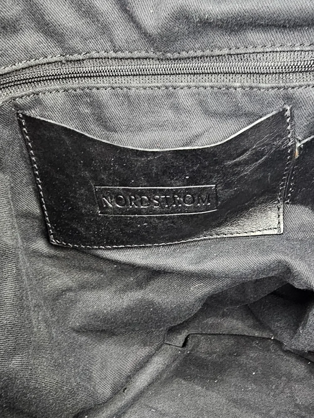 Nordstrom Black Leather Hobo Handbag Purse